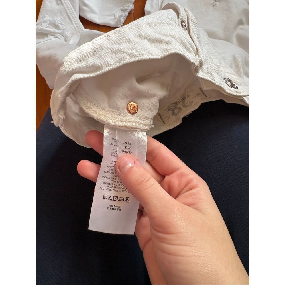 Free People White Maggie Mid Rise Straight Leg Jeans - Picture 9 of 14